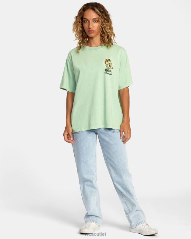 Clothing V84B240 seafoam RVCA Women Hibiscus Hawaii Tee
