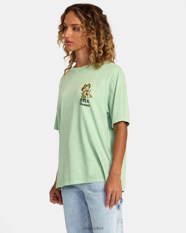 Clothing V84B240 seafoam RVCA Women Hibiscus Hawaii Tee