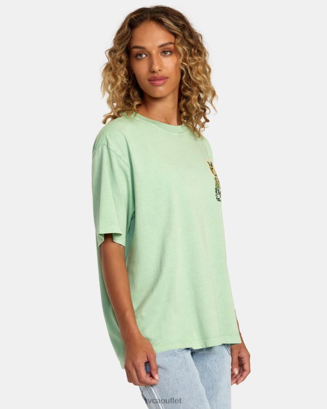 Clothing V84B240 seafoam RVCA Women Hibiscus Hawaii Tee