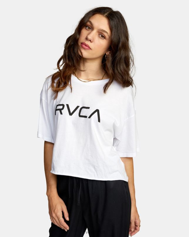 Clothing V84B892 white RVCA Women Big Short Sleeve Tee