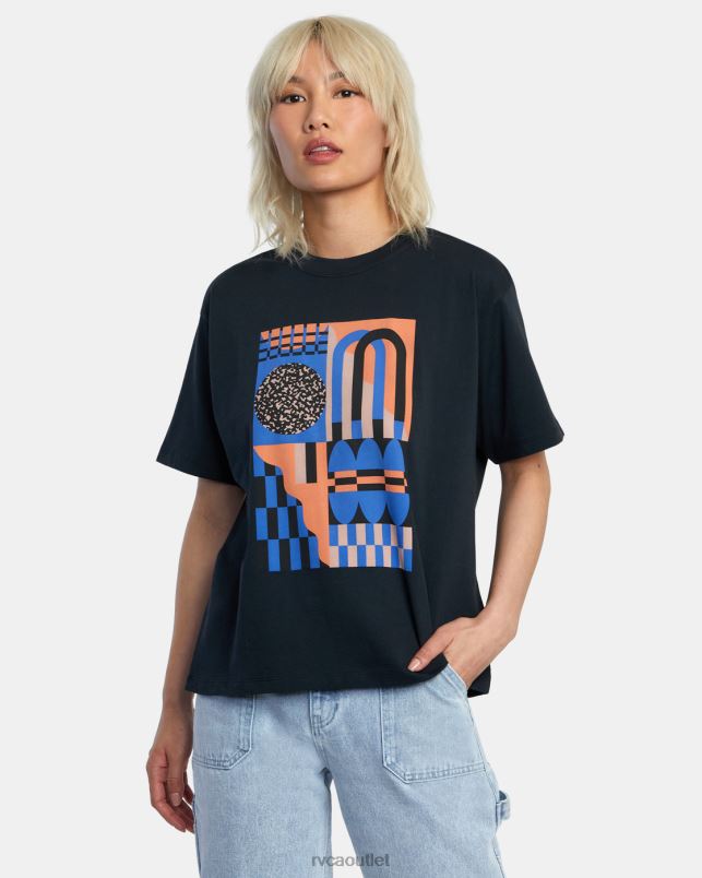 Clothing V84B994 black RVCA Women Jesse Brown Shapes Anyday Tee