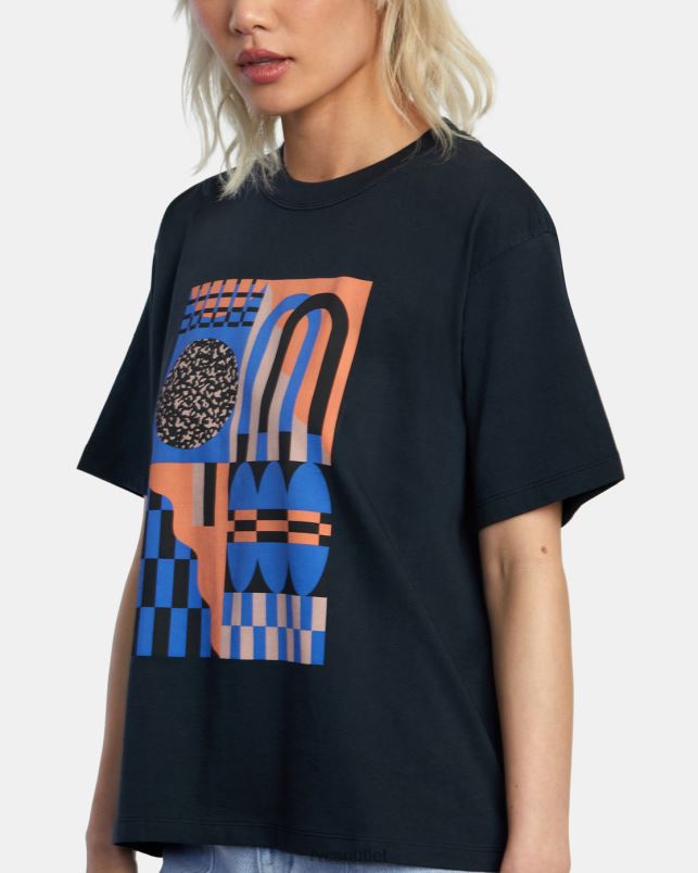 Clothing V84B994 black RVCA Women Jesse Brown Shapes Anyday Tee