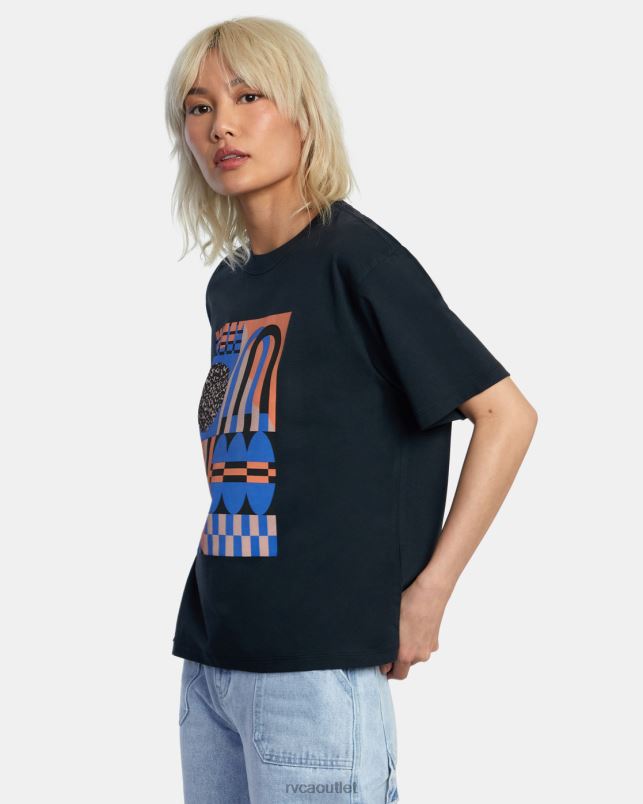 Clothing V84B994 black RVCA Women Jesse Brown Shapes Anyday Tee