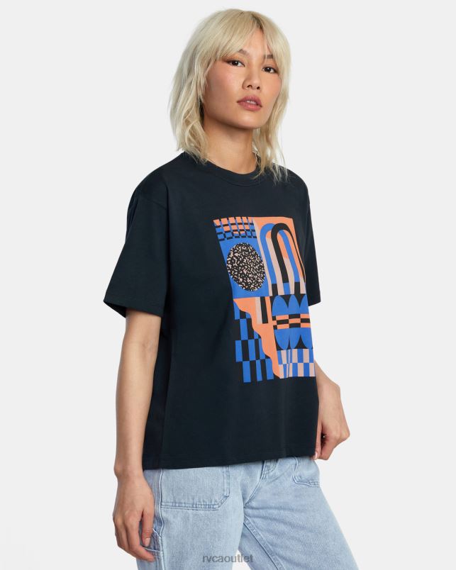 Clothing V84B994 black RVCA Women Jesse Brown Shapes Anyday Tee