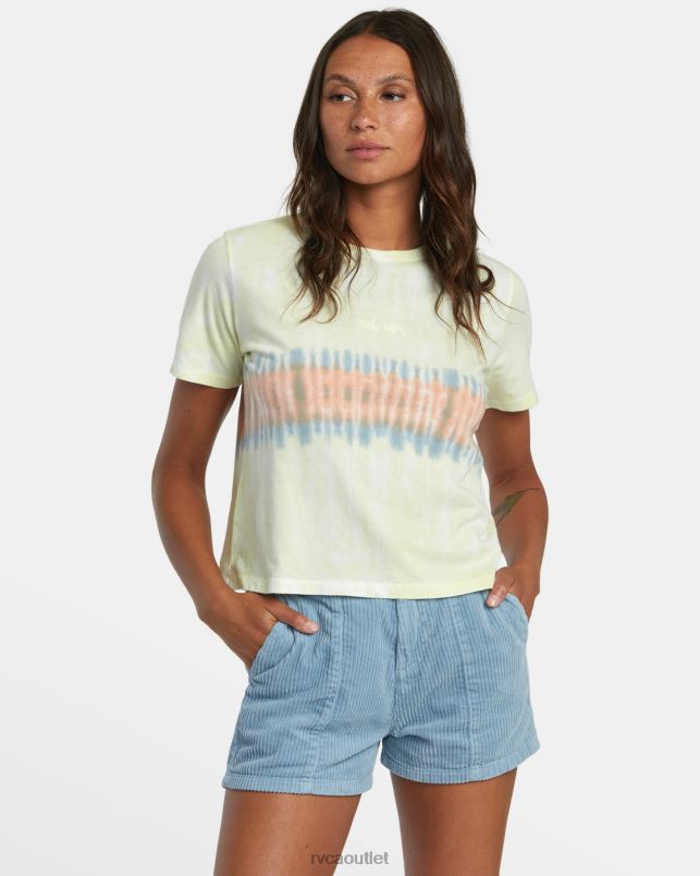 Clothing V84B996 lemon RVCA Women Big Tie Dye Stripe T-Shirt