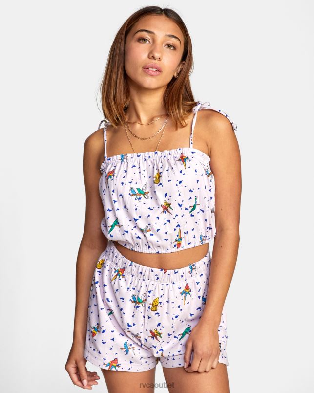 Clothing V84B1038 pink RVCA Women LP x KLW Uncaged Crop Top