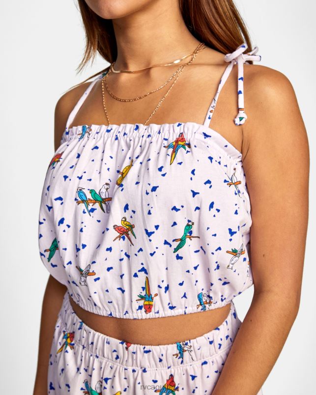 Clothing V84B1038 pink RVCA Women LP x KLW Uncaged Crop Top