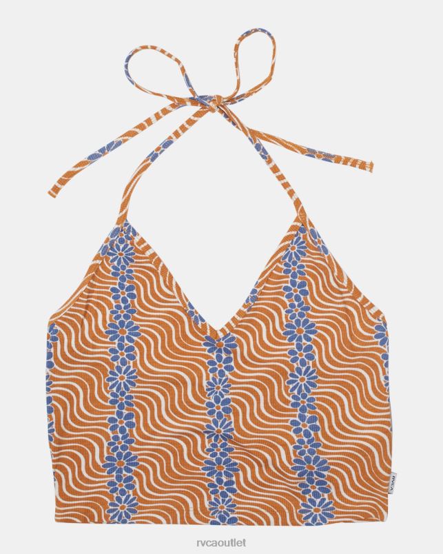 Clothing V84B1116 tangerine RVCA Women Sunrise Halter Top