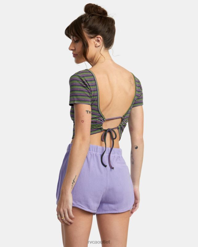 Clothing V84B1375 black RVCA Women Smitten Top V-Neck