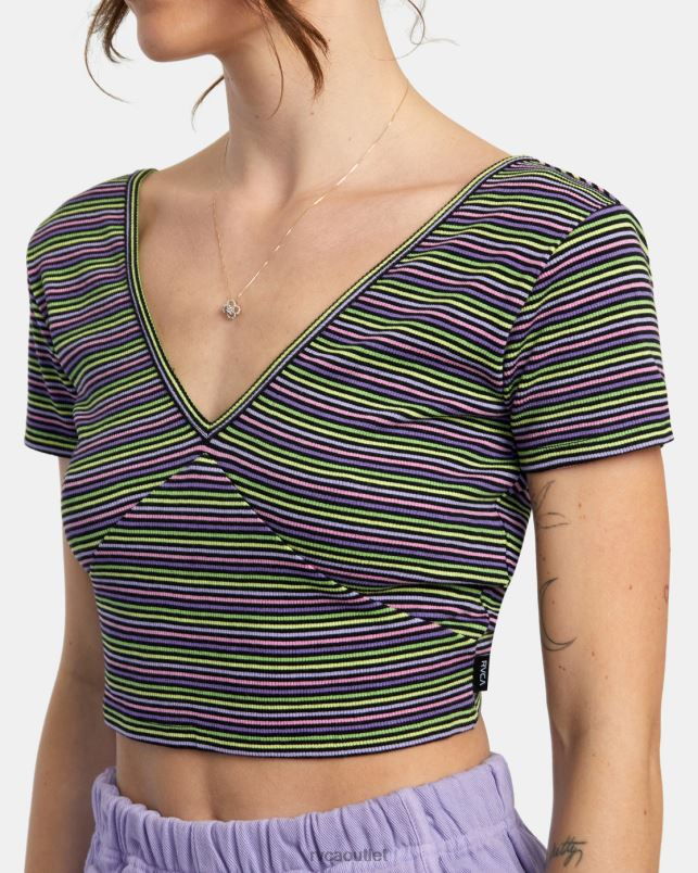 Clothing V84B1375 black RVCA Women Smitten Top V-Neck