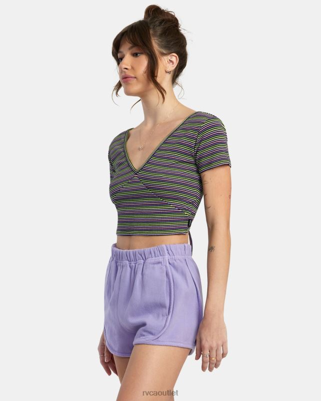 Clothing V84B1375 black RVCA Women Smitten Top V-Neck