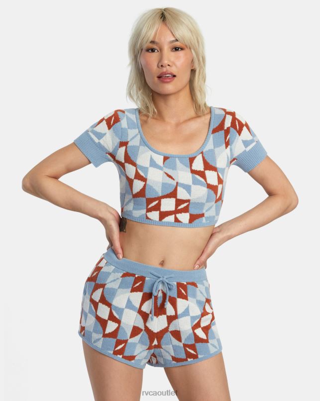Clothing V84B1385 sandlewood RVCA Women Geode Knitted Crop Top
