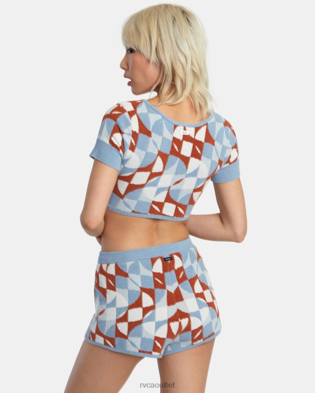 Clothing V84B1385 sandlewood RVCA Women Geode Knitted Crop Top