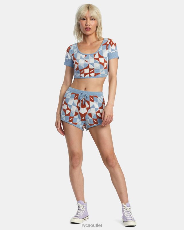 Clothing V84B1385 sandlewood RVCA Women Geode Knitted Crop Top