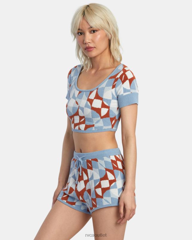 Clothing V84B1385 sandlewood RVCA Women Geode Knitted Crop Top