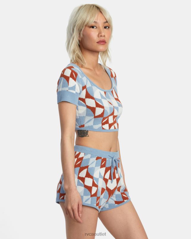 Clothing V84B1385 sandlewood RVCA Women Geode Knitted Crop Top