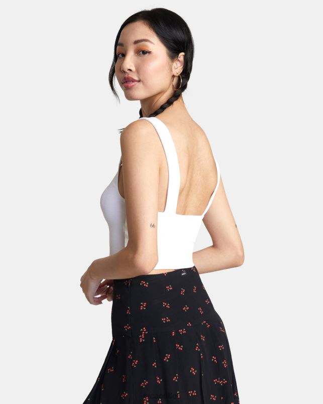 Clothing V84B1484 whisper white RVCA Women Pleasure Cropped Tank Top