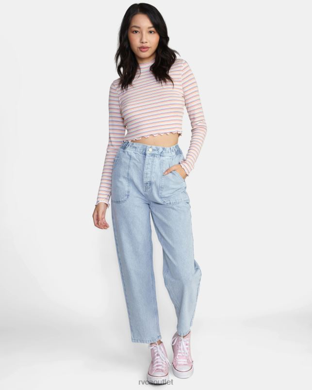 Clothing V84B1620 whisper white RVCA Women Saved Long Sleeve