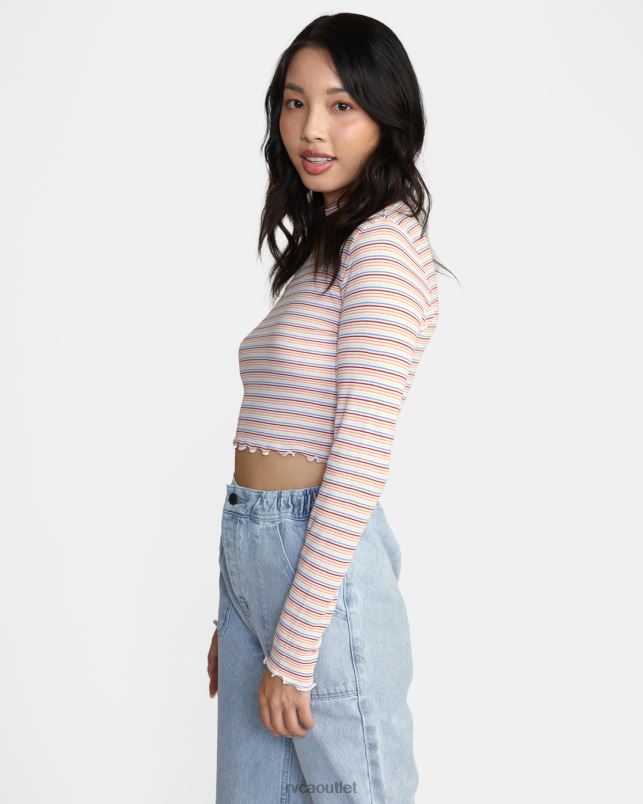 Clothing V84B1620 whisper white RVCA Women Saved Long Sleeve