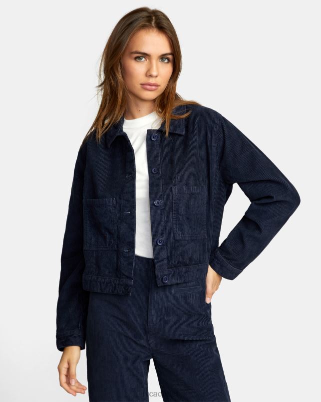 Clothing V84B1662 midnight RVCA Women Jaded Shacket Corduroy Shirt Jacket