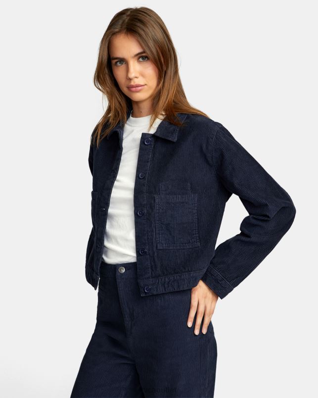 Clothing V84B1662 midnight RVCA Women Jaded Shacket Corduroy Shirt Jacket