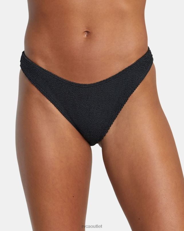 Swim V84B1090 black RVCA Women Grooves French Bikini Bottoms