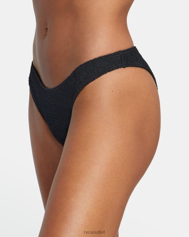 Swim V84B1090 black RVCA Women Grooves French Bikini Bottoms
