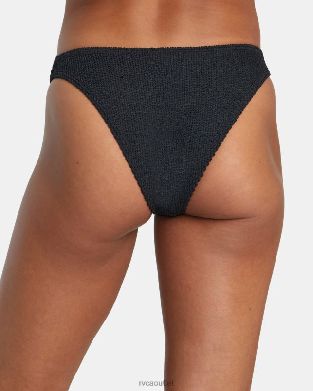 Swim V84B1090 black RVCA Women Grooves French Bikini Bottoms