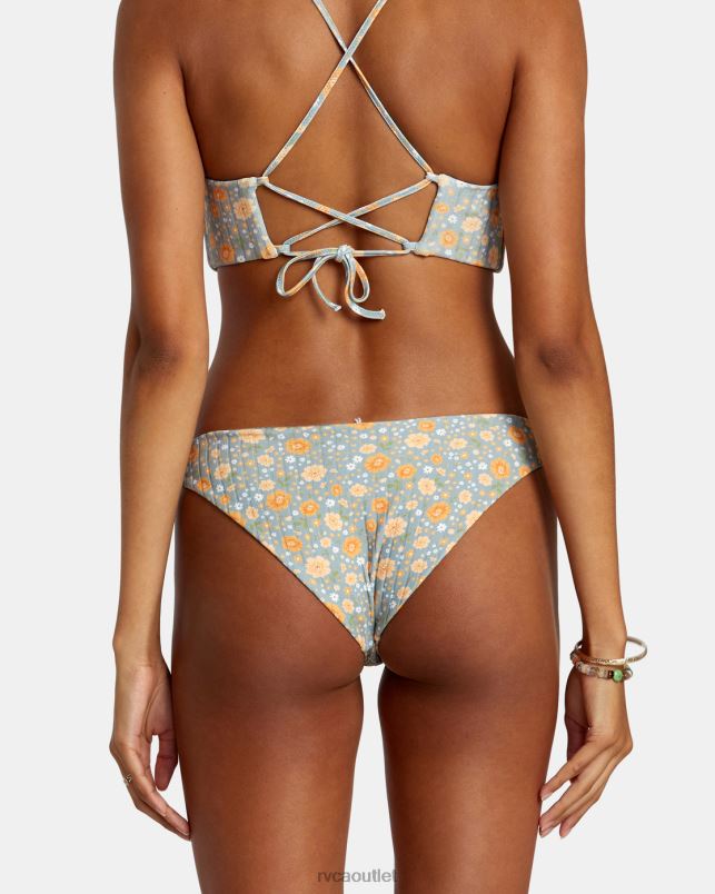 Swim V84B1123 shale RVCA Women Mums Rib Medium Bikini Bottoms