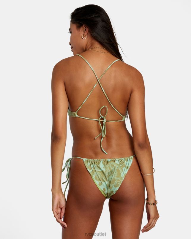 Swim V84B1143 seafoam RVCA Women Fine Lines Shimmer Medium Bikini Bottoms