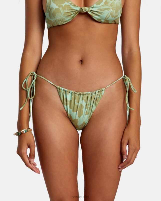 Swim V84B1143 seafoam RVCA Women Fine Lines Shimmer Medium Bikini Bottoms