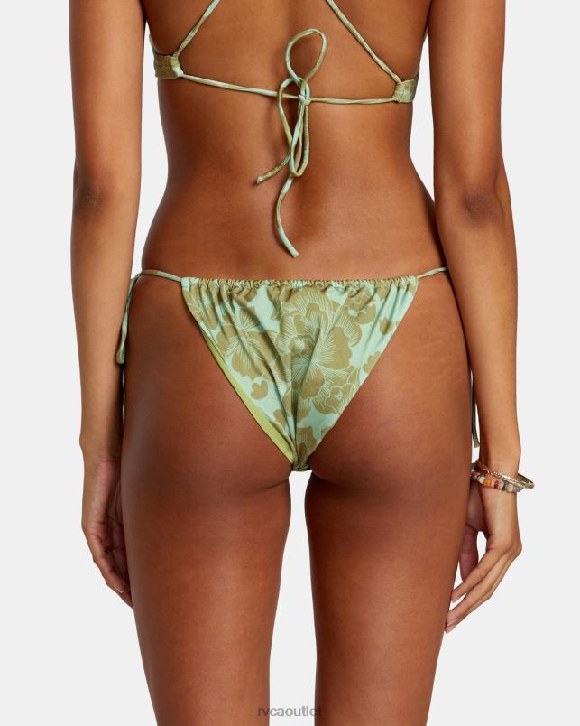 Swim V84B1143 seafoam RVCA Women Fine Lines Shimmer Medium Bikini Bottoms