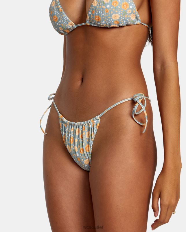 Swim V84B1158 shale RVCA Women Mums Wide Rib Tie Skimpy Bikini Bottoms