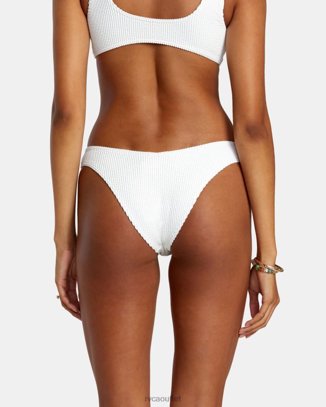 Swim V84B1181 whisper white RVCA Women Grooves Texture High Leg Bikini Bottoms