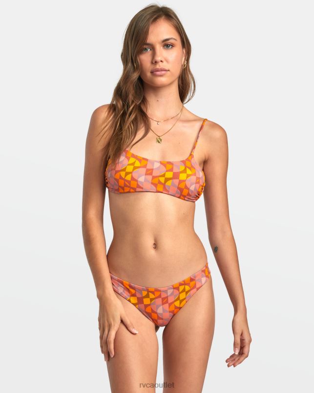 Swim V84B1262 multi RVCA Women Geoded Cheeky Bikini Bottoms