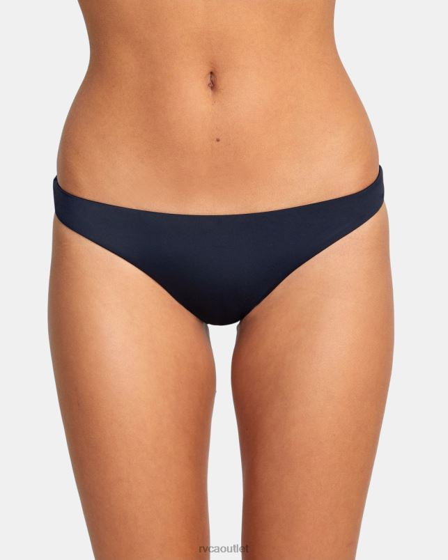 Swim V84B1292 black RVCA Women Solid Medium Bikini Bottoms