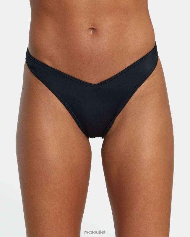 Swim V84B1294 black RVCA Women Solid Medium Bikini Bottoms
