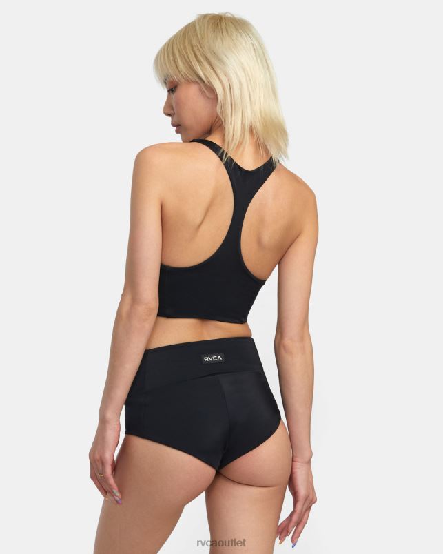 Swim V84B1306 black RVCA Women VA Essential Solid High-Rise Cheeky Bottom