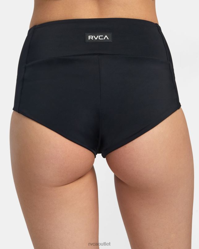 Swim V84B1306 black RVCA Women VA Essential Solid High-Rise Cheeky Bottom