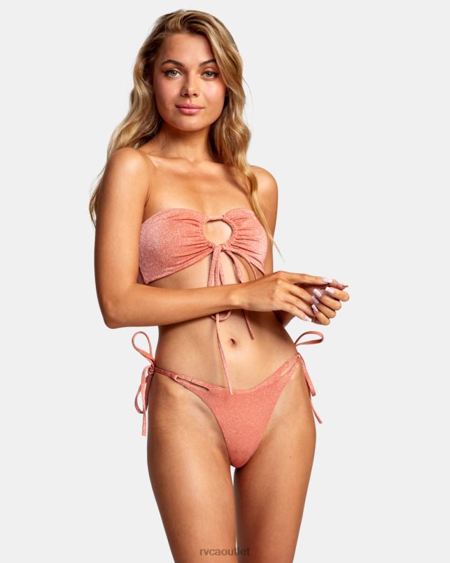 Swim V84B1322 apricot RVCA Women Strata Mid-Rise French Bikini Bottoms