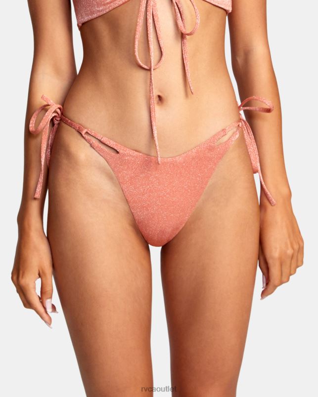 Swim V84B1322 apricot RVCA Women Strata Mid-Rise French Bikini Bottoms