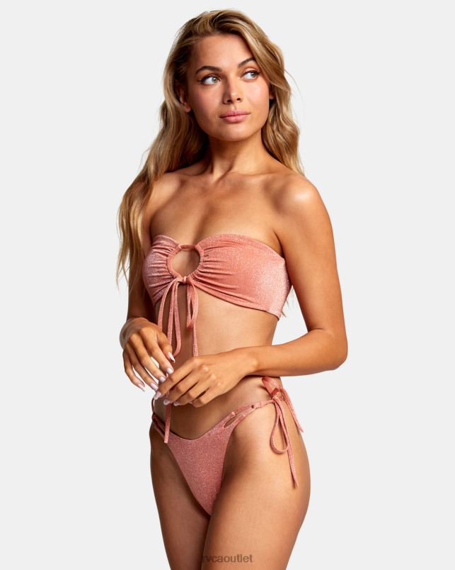 Swim V84B1322 apricot RVCA Women Strata Mid-Rise French Bikini Bottoms