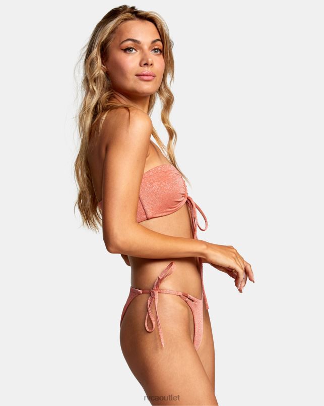 Swim V84B1322 apricot RVCA Women Strata Mid-Rise French Bikini Bottoms