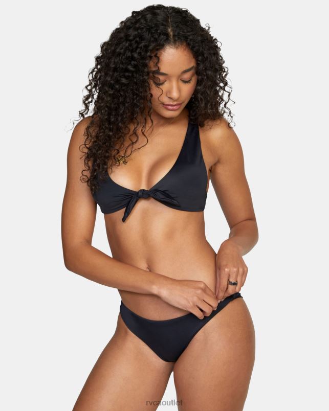 Swim V84B1329 black RVCA Women Low-Rise Cheeky Hipster Bikini Bottom