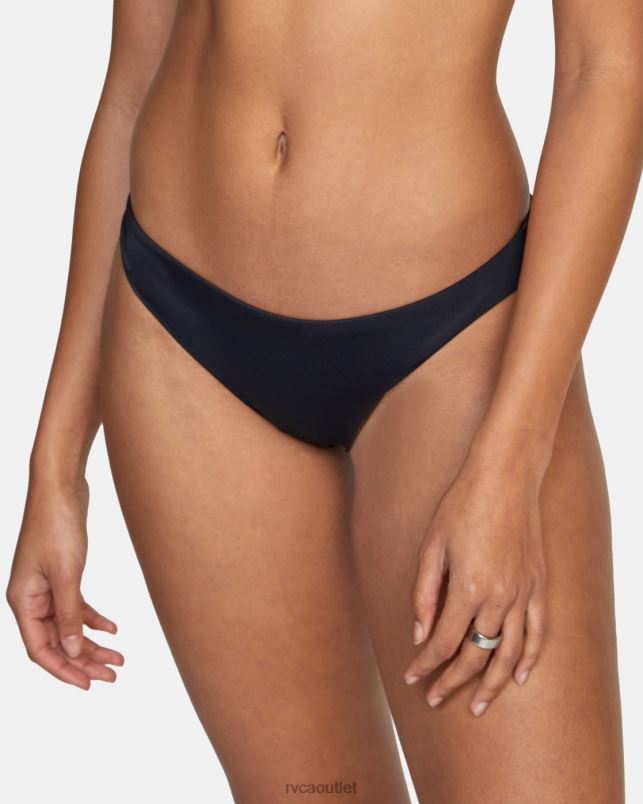 Swim V84B1329 black RVCA Women Low-Rise Cheeky Hipster Bikini Bottom
