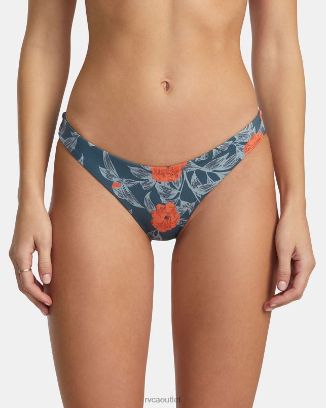 Swim V84B1330 stormy blue RVCA Women Low-Rise Cheeky Hipster Bikini Bottom