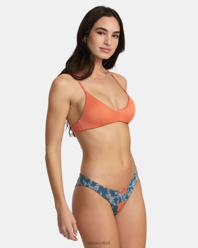 Swim V84B1330 stormy blue RVCA Women Low-Rise Cheeky Hipster Bikini Bottom