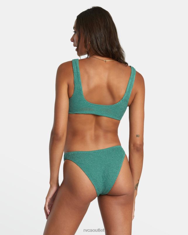 Swim V84B1348 dusky green RVCA Women Grooves French Bikini Bottoms
