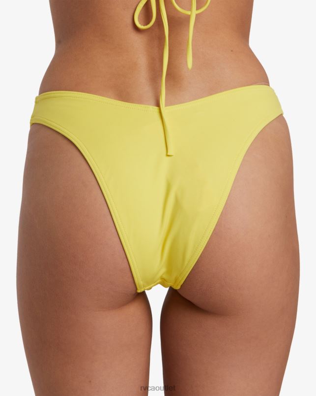 Swim V84B1409 guava RVCA Women Solid Medium Bikini Bottoms