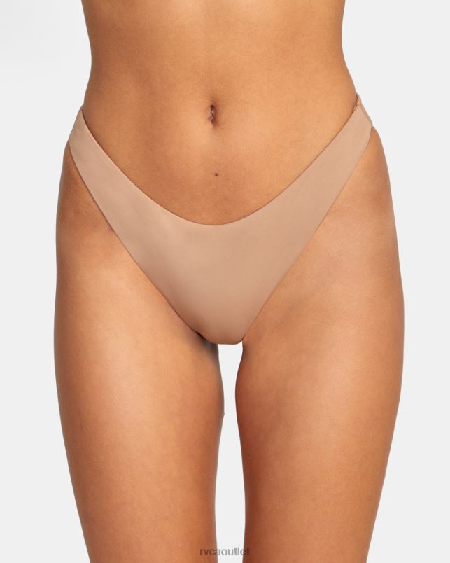 Swim V84B1452 wood RVCA Women Solid French Bikini Bottoms
